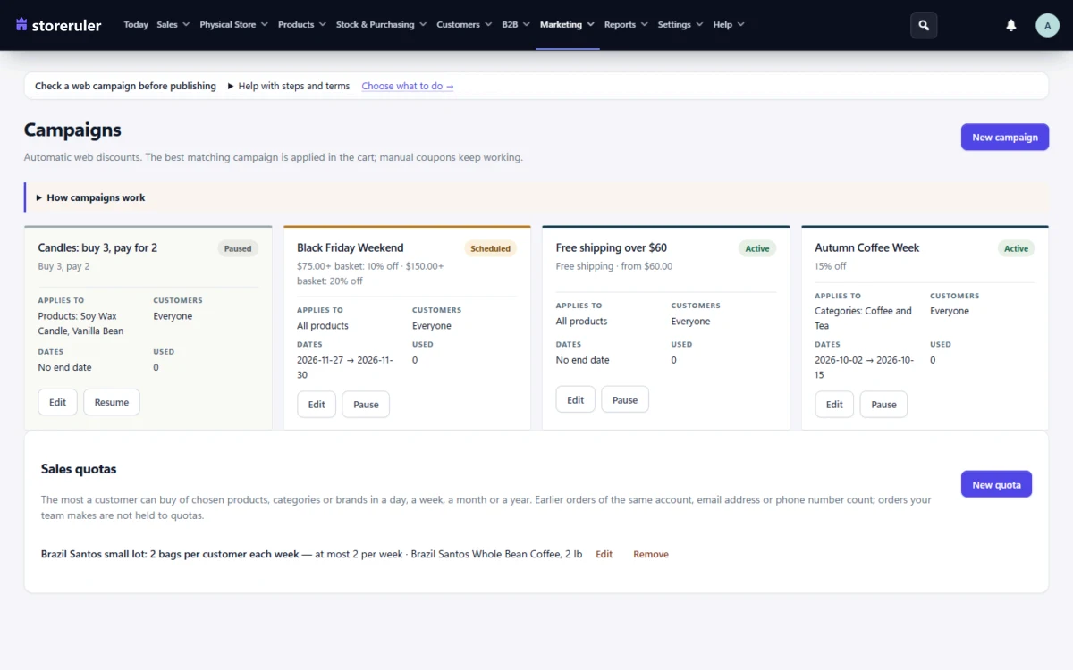 Actual StoreRuler demo screen · marketing
